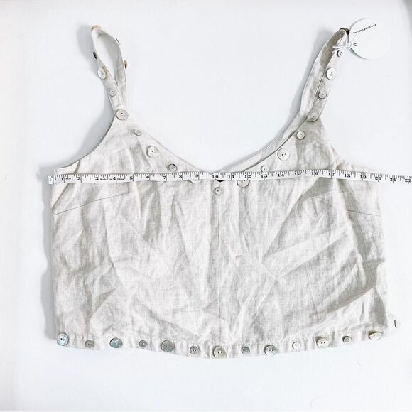 Staud Linen Tank Vittoria Button Trim - Picture 8 of 10
